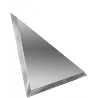 Треугольная Зеркальная серебряная плитка 200*200 с фацетом 10мм